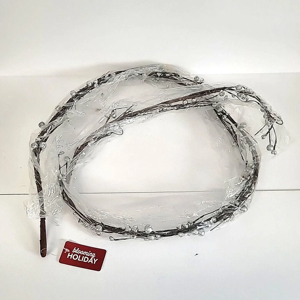 Blooming Holiday 66in Silver Pip Berries And Bells Garland Christmas